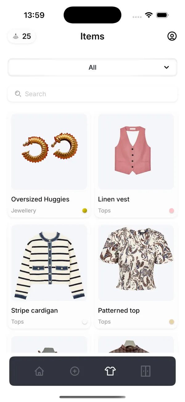 Alama Wardrobe app — Digital wardrobe