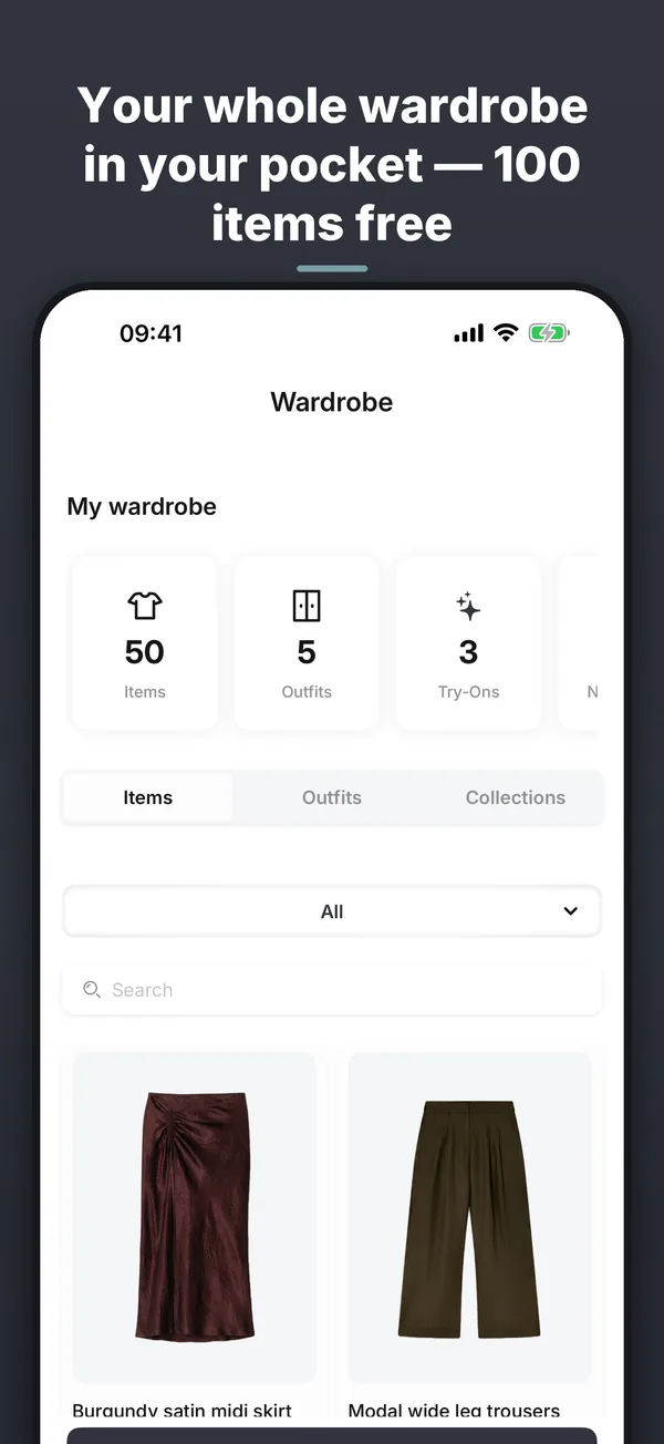 Alama Wardrobe app — Digital wardrobe